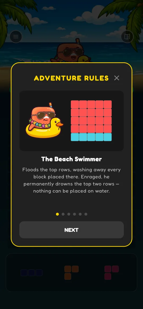 The rules card explaining The Beach Swimmer’s attack