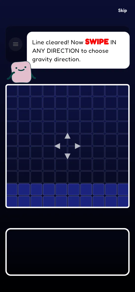 Gravity: swipe in any direction to choose where blocks fall