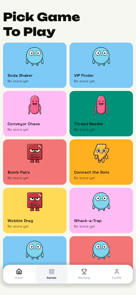 Pick from 22 mini-games