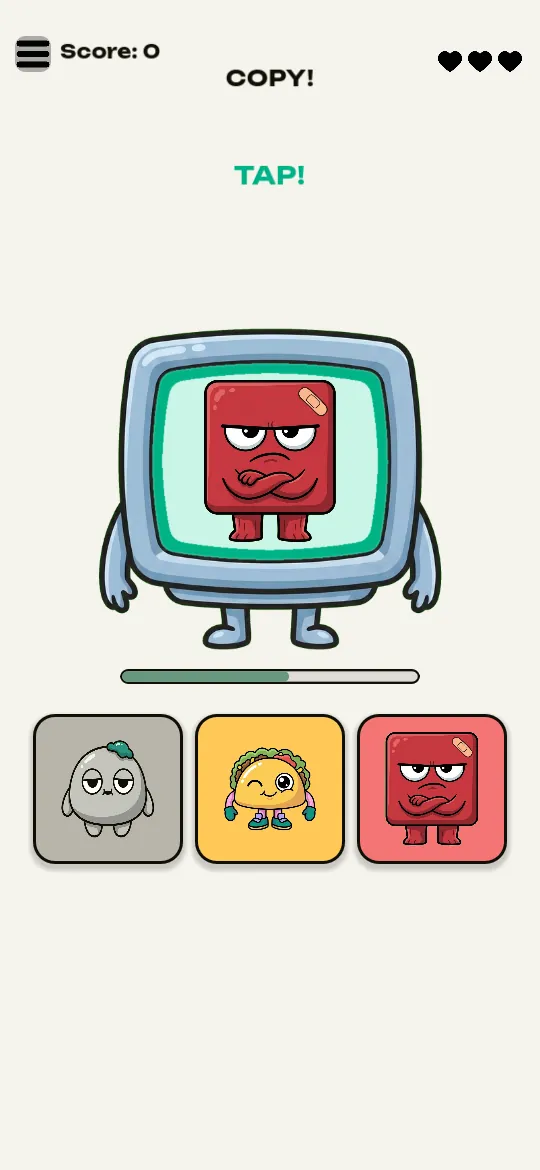COPY! Tap who Mr Screen shows